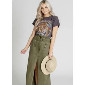 Free People Olive Maxi Skirt